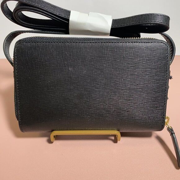 Kiko Black Saffiano Leather Wallet Crossbody‎ - Picture 3 of 4